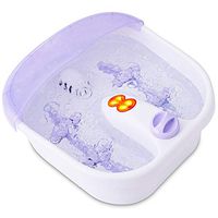 4 Rollers Bubble Heating Foot Spa Massager Bubble Hf Vibration Relax Massage Red Light 2 Rolling Roller Health