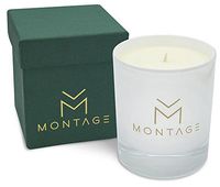 Montage Lifestyle Pine, Cinnamon & Bergamot Soy Wax Candle in Gift Box- Down to Earth- Aromatherapy Candle for Calming with 100% Pure Essential Oils- 7OZ- 60Hrs- Handmade in Greece