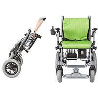 YOLANDEK The lightest & Most Compact Powered Wheelchair in The World - Ultra Portable Folding Power Wheelchair - Weights Only 35 lbs(Including 10A Lithium Battery) - 18" Seat Width