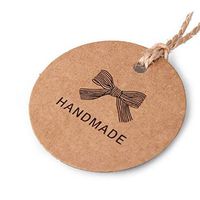 200 Pcs 1.7 Inch Handmade Gift Tags Gift Wrap Hang Tags with String for Party, Wedding, Gift Decoration and More