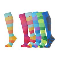 Compression Socks for Men and Women (1 Pair) 15-25% mmHg Moderately Graduated. Optimized for Athletic Sports; for Active Professions and Flight Travel (Small, Green, Yellow, Orange)