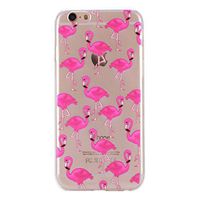 Clear TPU Case for iPhone 6s Plus,Aoucase Ultra Thin Art Pattern Soft Silicone Rubber Shockproof Non-Slip Back Case for iPhone 6 Plus/6S Plus 5.5 inch with Black Dual-use Stylus,Cute Flamingo