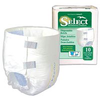Select Adult Brief Tab Closure X-Small Disposable Heavy Absorbency, 3666 - Pack of 10