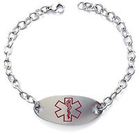 Max Petals - Eliquis Medical Alert ID Stainless Steel Identification Bracelet with 9 Inch Chain