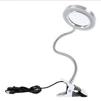 Magnifying Glass Lamp with Clamp, 8X LED Desktop Clamp Lamp Magnifier, Beauty Nail Reading Magnifying Light Lamp Desk Table Top