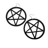 New Punk Large Pentagram Earrings Large Hoop Pentacle Gothic Ear Stud Fashion Good Jewerly Fine Women Stylish Design Bright Designer Novelty Pendant Prom Pretty