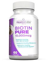 Health Labs Nutra Biotin Pure 10,000mcg per Veggie Capsule- Promotes Healthier Skin, Hair and Nails (30-Day Supply)