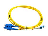 CableJoy LC-SC 9/125 OS1 Duplex Singlemode PVC Fiber Optic Cable, Yellow (3 Meter)
