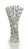 Dog Party Straws (50 Pack) - Paw Print Birthday Party Supplies, Puppy Paper Straws, Doggy Paws / Dog Party Decorations