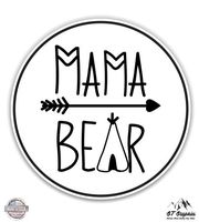 GT Graphics Mama Bear Camping Outline - 8" Vinyl Sticker - for Car Laptop I-Pad - Waterproof Decal