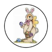 HotSaleStore Sticker Seals 48 Easter Bear Envelope Seals Labels Stickers 1.2" Round