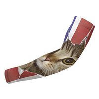 Sincerity First English Flag Cat UV Protection Cooling Arm Sleeves for Sports Fishing Men Women