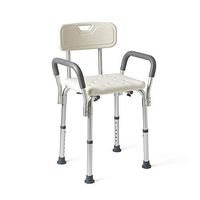 ODR Shower Chair Bath Seat with Padded Armrests and Back Supports up to 350 lbs, Great for Bathtubs,White
