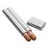 FeiQiangQiang Cigar Tube Stainless Steel Large Diameter Light Portable Portable Creative Hip Flask Dual-use Moisturizing Chimney, 210x45x25mm Cigarette Decoration Box