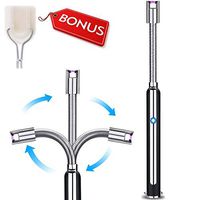 Versatile Plasma Electric Arc Lighter-USB Rechargeable Flameless Electronic Lighters Longer 360° Flexible Neck Safety Switch & Splash & Wind Proof for Candles BBQ Camping Stovetops Fireworks (Black)