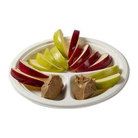 9" 3-Compartment PrimeWare Sugarcane Plate/Case / 500-ct