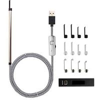 JM-D WiFi Otoscope Ear Scope Ear Canal Eardrum Inspection Camera with 6 LED Lights Safe Earwax Cleaner Earpick Tool with 1 Megapixels IP67 Waterproof for iPhone iOS Android Windows Mac,Silver