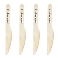 Dress My Cupcake Natural Wood Candy 500-Pack Buffet Knives DIY Kit, Live Love Laugh, Black