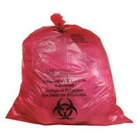 Biohazard Bags, 40 to 55 gal., Red, PK100