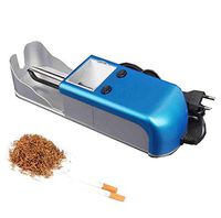 CSPFAIRY Portable Electric Cigarette Rolling Machine with Self-Grinding Device Automatic Stuffing Machine Cigarettes DIY Machine Cigarette Rolling Tamping Machine Equipped(Blue/Red),B-Blue