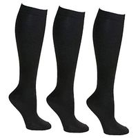 Compression Socks for Women & Men -for Medical, Nursing, Hiking, Recovery, Travel & Flight by PACKO SOCKS (3 Black, S/M)
