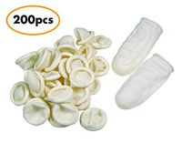 Disposable Latex Finger Cots 200pcs (Medium), Anti-Static Rubber Fingertips Protective Finger Gloves for Topical Medical Application, Nail Art, Electronic Repair, Painting, Jewelry Cleaning