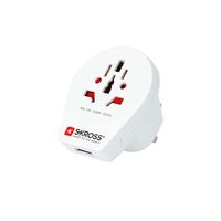 Skross World to UK USB Travel Adaptor, White