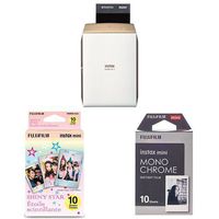 Fujifilm INSTAX Share SP-2 Smart Phone Printer (Gold) w/Monochrome Film & Shiny Star Film - 20 Exposures Total