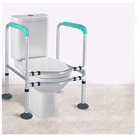 Toilet Safety Rail - Bathroom Safety Assist with Grab Bars and Padded Handrails for Elderly, Disabled, Handicapped Fit Any Toilet