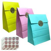 Future life Party Bags, 5.2 * 3.2 * 9.6 Inch, Food Safe Kraft Paper and Ink, Natural (Biodegradable), Vivid Colored, Give Away Bags.