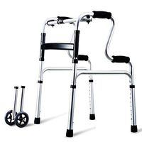 LAZ Wheelchair Walker for Seniors with Seat Folding Slides Rolling Ultra Walkers with Wheels and Hand Grip Lightweight for Man and Woman