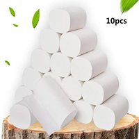 10 Rolls Paper Hand Towels Toilet Paper Kitchen Dining Table Tissue Pack 4 Layers Toilet Paper Tissue Toilet Widely Used for Table、Kitchen 、Restaurant、Toilet (10roll)