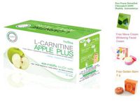 L- Carnitine Apple Plus Inulin Collagen Co Q10 Dietary Supplement(1 Box : 10 Sachets)