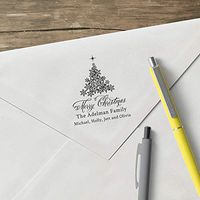 World’s Favorite Custom Address Stamp – Three Designing Women, Merry Christmas The Adelman Family (CSH10022S) (Stamp & Design)