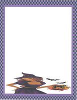Halloween Sexy Witch & Bats Stationery Printer Paper 26 Sheets