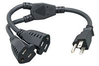 Cablelera Power Cord Extension and Splitter, NEMA 5-15P to NEMA 5-15R x 2, 16 AWG, 13A, 125V (ZWACPQAG-14)