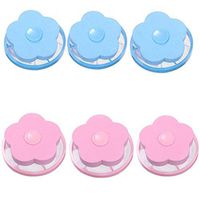 Reusable Clean Washing Machine Hair Strainer Removal Laundry Ball Floating Washer Filter Lint Mesh Bag Hair Catcher Filter Net Pouch Wool Threads Removal,3Blue+3Pink