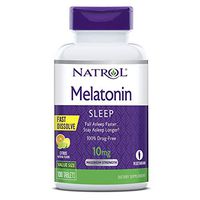 Natrol Melatonin Fast Dissolve Tablets, Helps You Fall Asleep Faster, Stay Asleep Longer, Easy to take, Dissolves in Mouth, Faster Absorption, Maximum Strength, Citrus Punch Flavor, 10mg, 100 Count