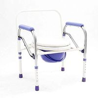 XIHAA Folding Portable Toilet Chair,Old People Pregnant Women Toilet Stool Adjustable Height Leather Cushion,for Easy Transfers Bath Chair White