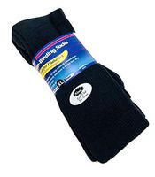J.T. Foote - Non Binding Diabetic Socks Crew Mens 3pk - Black Size 13-15