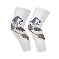 Knee Sleeve Halloween with Broom Full Leg Brace Compression Long Sleeves Pant Socks for Running, Jogging, Sports, Crossfit, Basketball, Joint Pain Relief, Men and Women 1 Pair