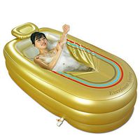 Inflatable Bathtub Adult， Thicken Folding Bathtub， Large Home Spa Plastic Insulation Bathtub with Cushion