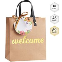 Welcome Bags for Wedding Guests - High Quality Kraft Paper Bags Bulk Perfect as Wedding Welcome Bags for Hotel Guests - Excellent to Present Wedding Favors for Guests with Free Tags and Ribbons