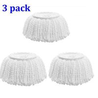 LinaLife 3 Pack Replacement Mop Micro Head Refill Hurricane for 360° Spin Magic Mop-Microfiber Replacement Mop Head-Round Shape Standard Size fit All 6'' to 6.3'' Hurricane Mopnado EGOFLEX Hapinnex