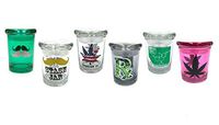 3x Assorted colors/Designs 6oz Storage Jar Pop Top Jar Glass Medical Jar Size 4"x 3"
