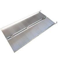 Henf Threshold Ramps,2'-10' Portable Folding Aluminum Wheelchair Threshold Ramp with Ribbed Surface and Carrying Handle