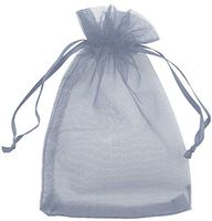 Allgala 100 Count Orangza Gift Party Favor Bags with Drawstring-6x8 Inch-Silver-PF53304