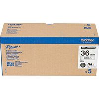 Genuine HGe-261 36mm High Grade Laminated Tape Cassette (5pcs per Pack) - Black on White [Brothor]