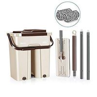 Vivian Yang Floor Cleaning System, Comfort Mop and Bucket Set with 2 Chamber System - Convenient Wringer Mechanism, Keeps Your Hands Clean, with 2 icrofibre Pads for All Floor Cleaning