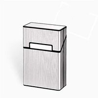 Aluminum Cigarette Case Metal Pocket Cigar Tobacco Box for Whole Package Cigarettes 20 Pieces, Anti-Extrusion Splash Proof, 3-Pack (Silver, Gold, Black),Silver
